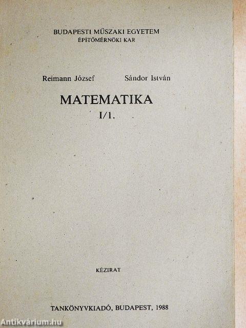 Matematika I/1.