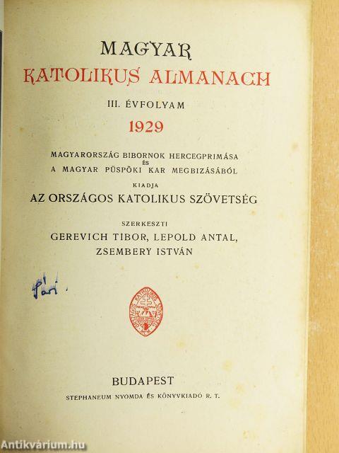 Magyar Katolikus Almanach 1929.