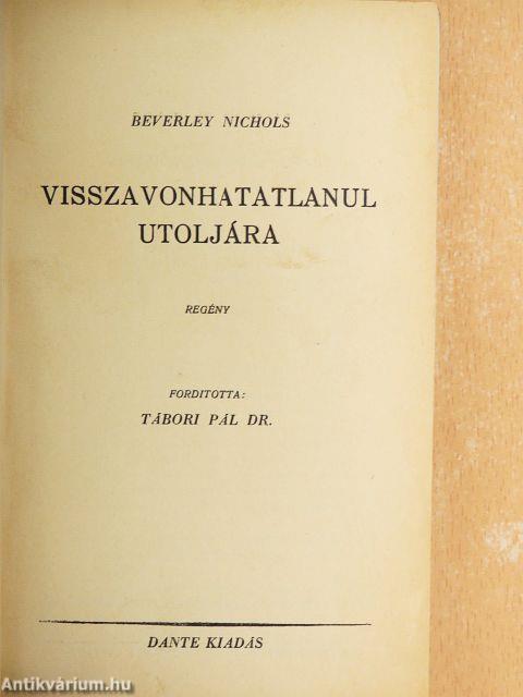 Visszavonhatatlanul utoljára