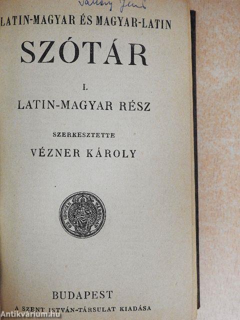 Latin-magyar és magyar-latin szótár I.