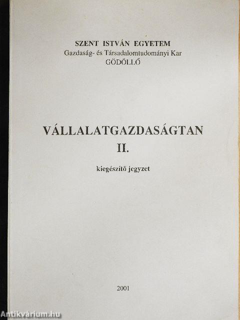 Vállalatgazdaságtan II.