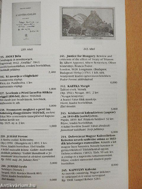 Mike és Társa Antikvárium 36. Aukció