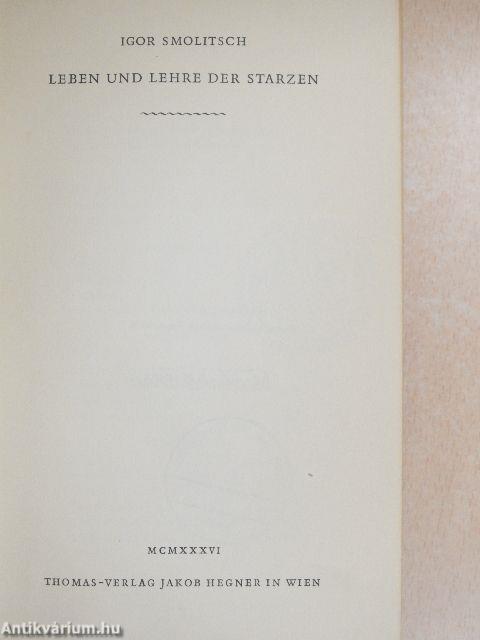 Leben und Lehre der Starzen