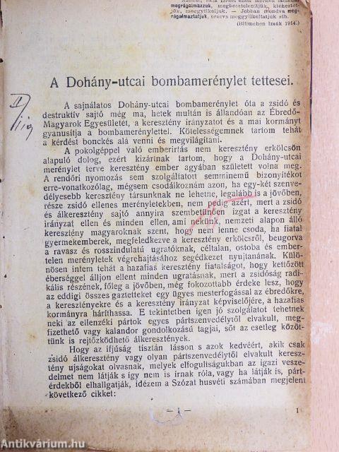 Jogász humor!/A Dohány-utcai bombamerénylet tettesei/A népek önrendelkezési joga/A turáni eszme/A felsőbbrendű faj joga/A választói jog kiskátéja/Érdekképviseleti politika Németországban/Tömegmozgalmak