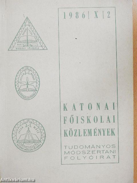 Katonai Főiskolai Közlemények 1986/X/2.