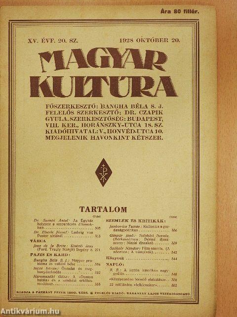 Magyar Kultúra 1928. október 20.