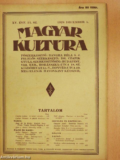 Magyar Kultúra 1928. december 5.