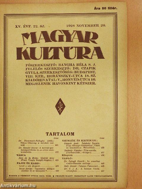 Magyar Kultúra 1928. november 20.