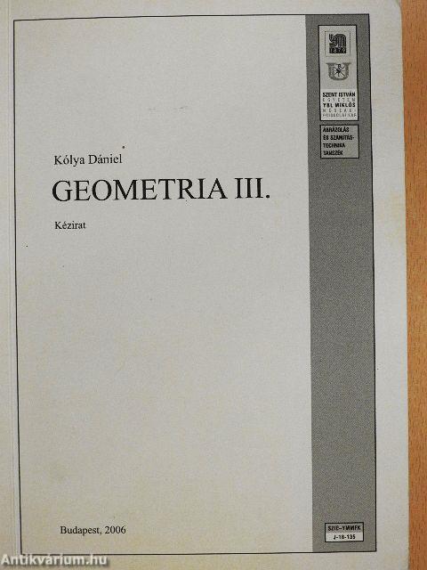 Geometria III.