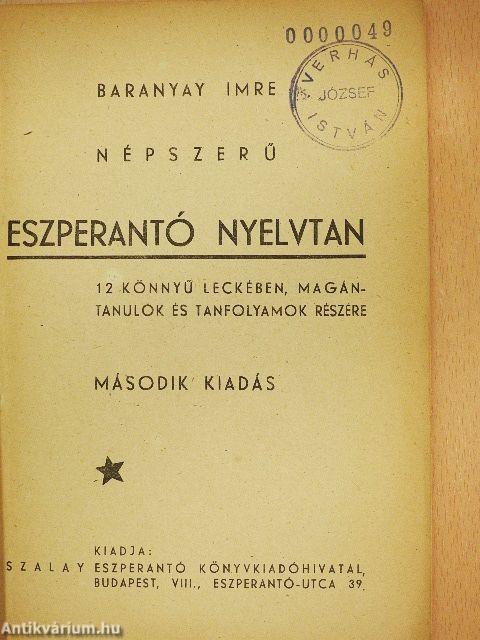 Népszerű eszperantó nyelvtan