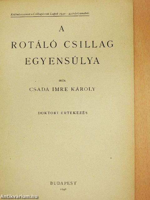 A rotáló csillag egyensúlya