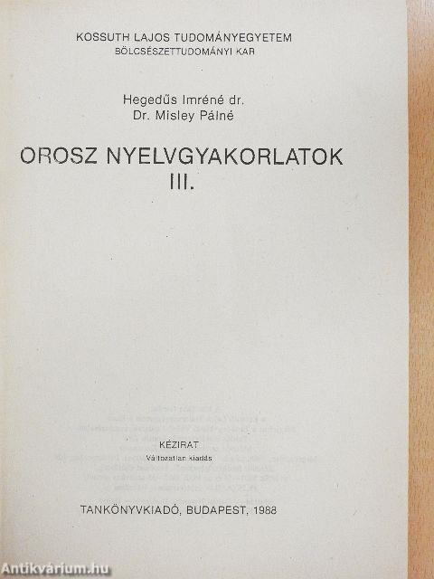 Orosz nyelvgyakorlatok III.