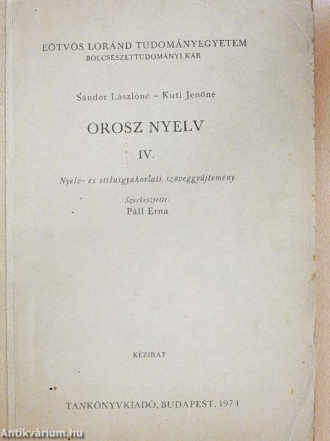 Orosz nyelv IV.