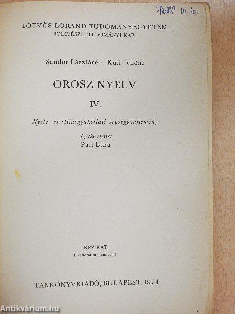 Orosz nyelv IV.