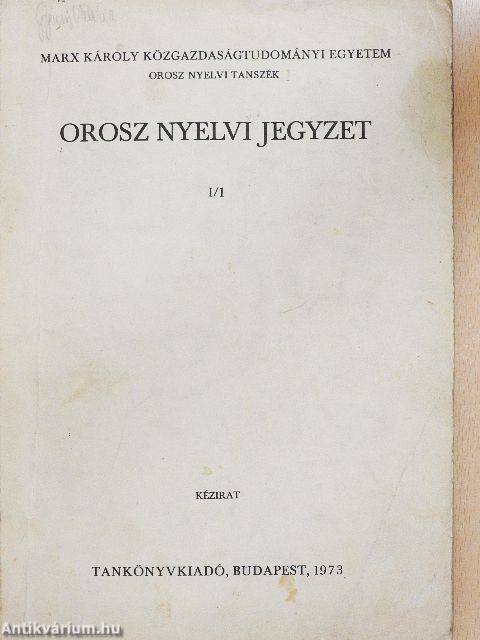 Orosz nyelvi jegyzet I/1.