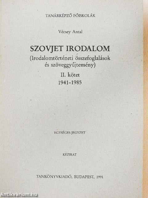 Szovjet irodalom II.