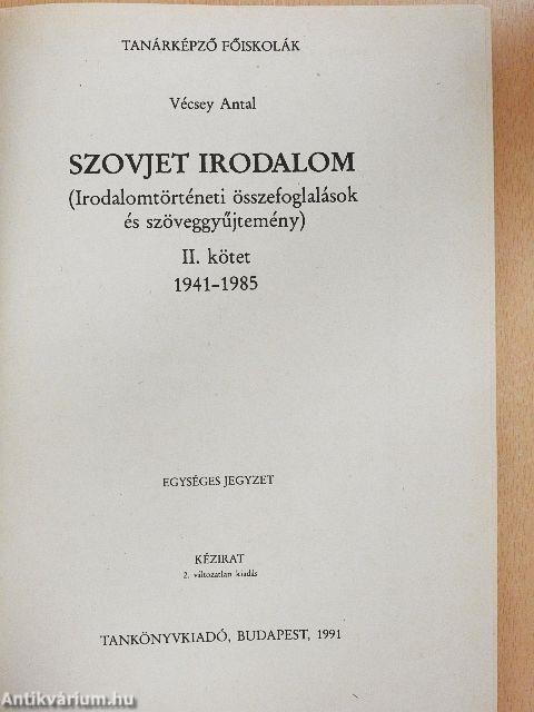 Szovjet irodalom II.