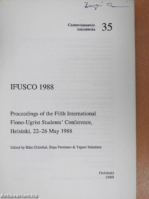 Proceedings of the Fifth International Finno-Ugrist Students' Conference, Helsinki, 22-26 May 1988