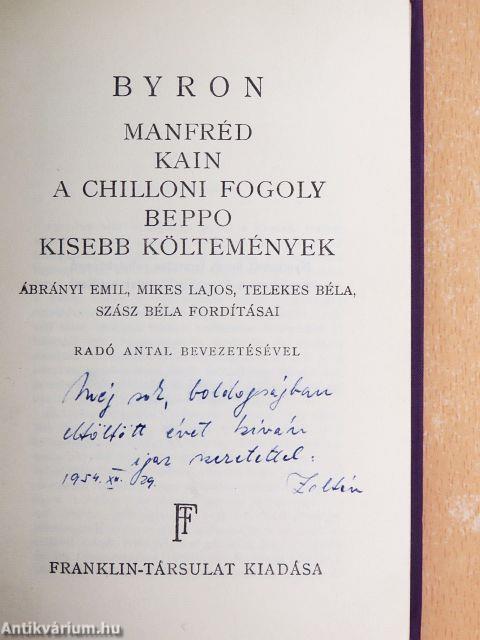 Manfréd/Kain/A chilloni fogoly/Beppo és kisebb költemények