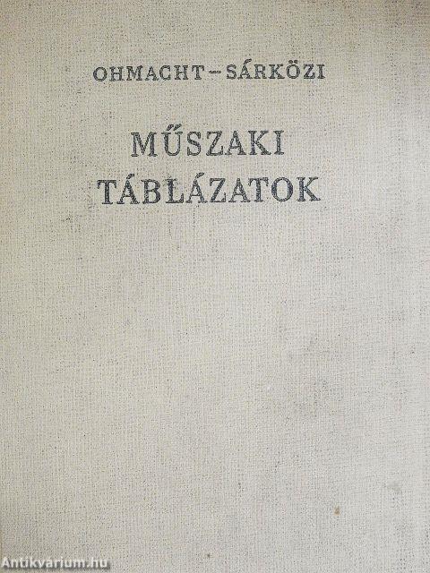 Műszaki táblázatok