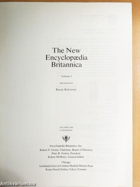 The New Encyclopaedia Britannica Volume 1-29./Index I-II.