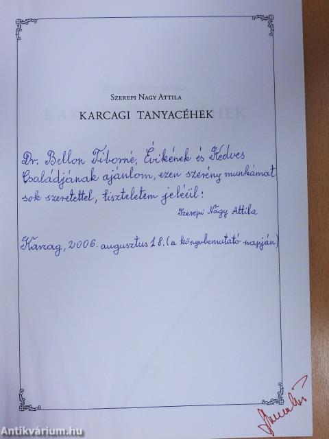 Karcagi tanyacéhek (dedikált példány)