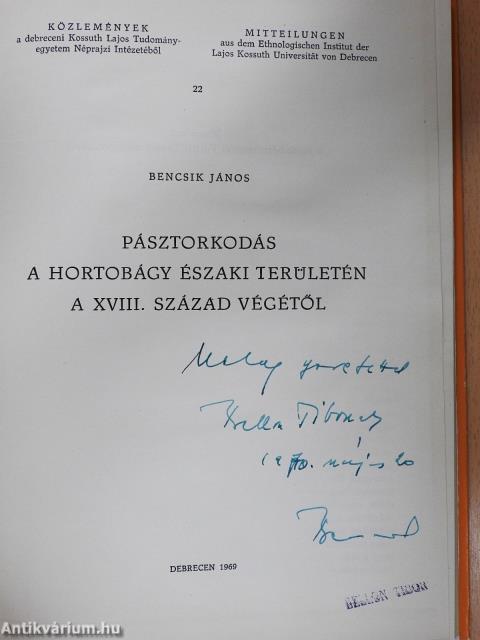 Pásztorkodás a Hortobágy északi területén a XVIII. század végétől (dedikált példány)