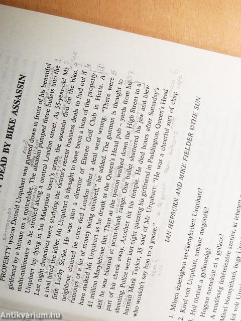 Szövegértés, fordítás, tömörítés, a közép- és felsőfokú angol nyelvvizsgákra