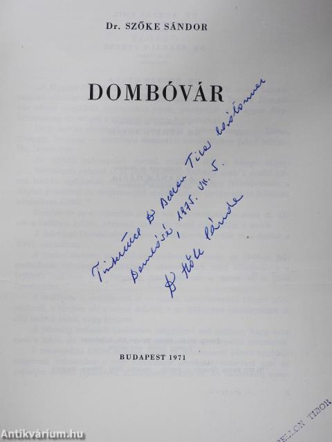 Dombóvár (dedikált példány)