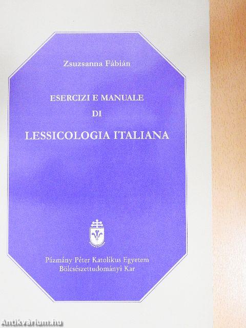 Esercizi e Manuale di Lessicologia Italiana