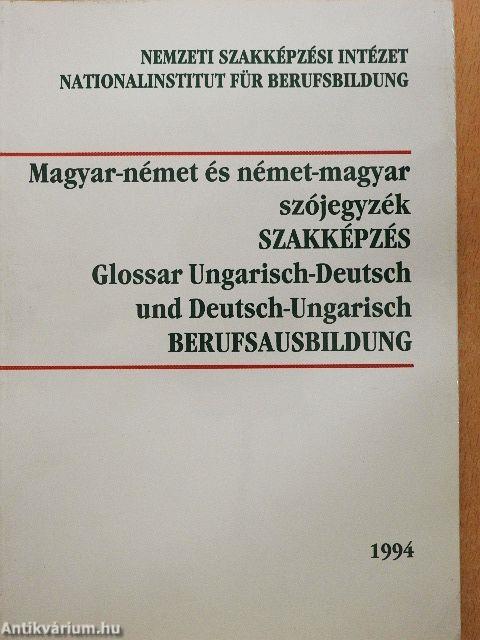 Magyar-német és német-magyar szójegyzék - Szakképzés