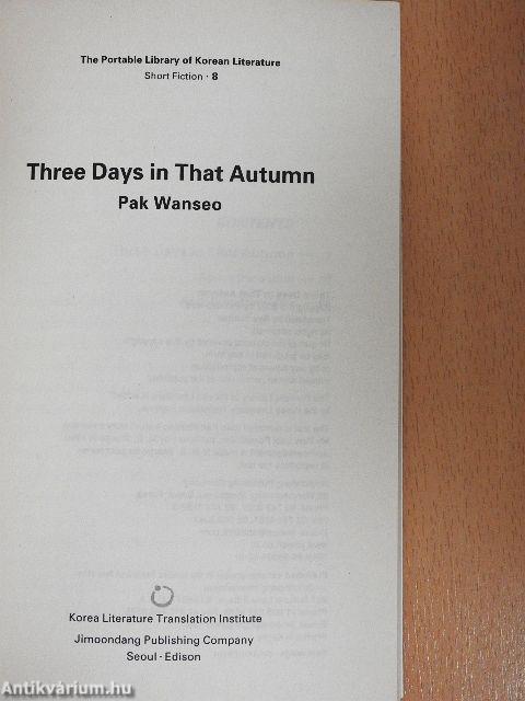 Three Days in That Autumn