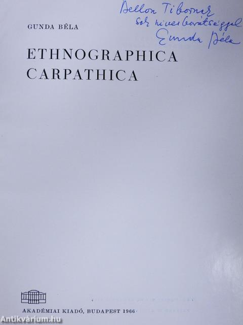 Ethnographica Carpathica (dedikált példány)