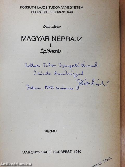 Magyar néprajz I. (dedikált példány)