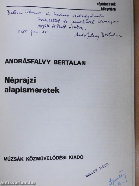 Néprajzi alapismeretek (dedikált példány)