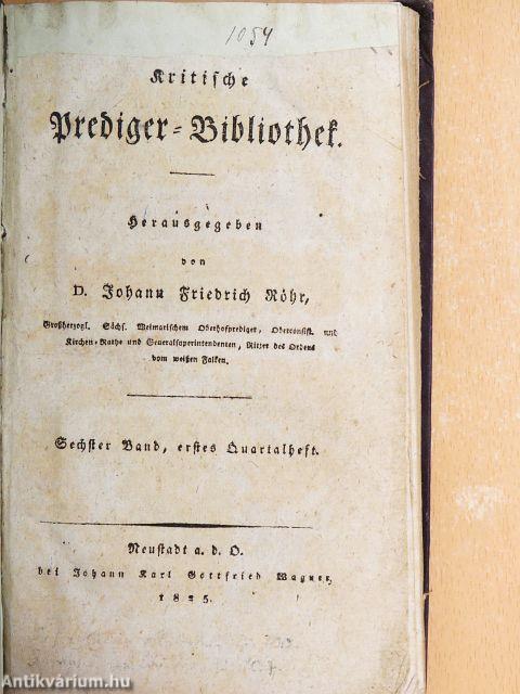 Kritische Prediger-Bibliothek 6/1. (gótbetűs)