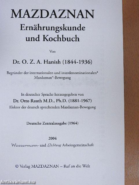 Mazdaznan - Ernährungskunde und Kochbuch