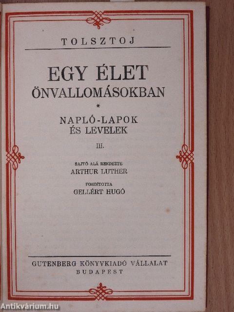 Egy élet önvallomásokban I-IV.