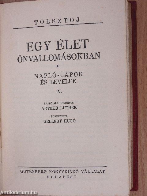 Egy élet önvallomásokban I-IV.