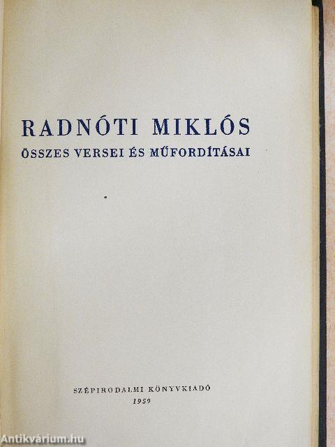 Radnóti Miklós összes versei és műfordításai