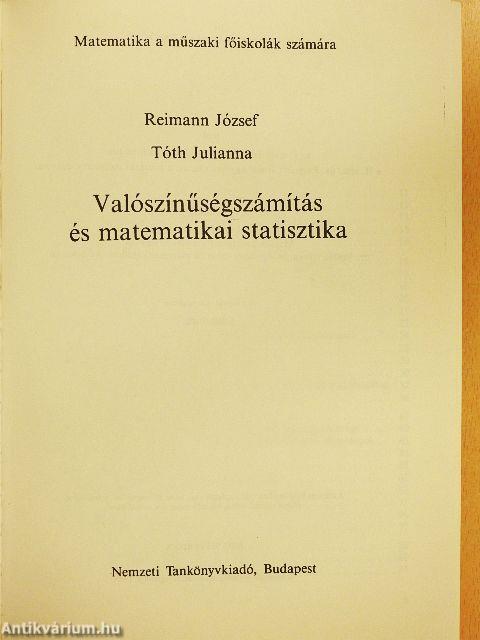 Valószínűségszámítás és matematikai statisztika