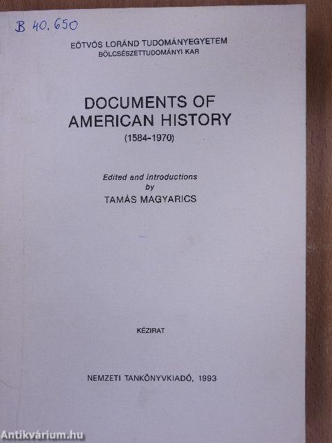 Documents of American History