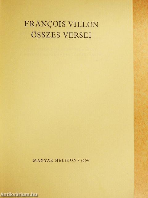 Francois Villon összes versei