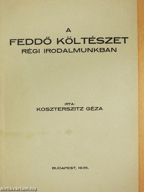 A feddő költészet régi irodalmunkban