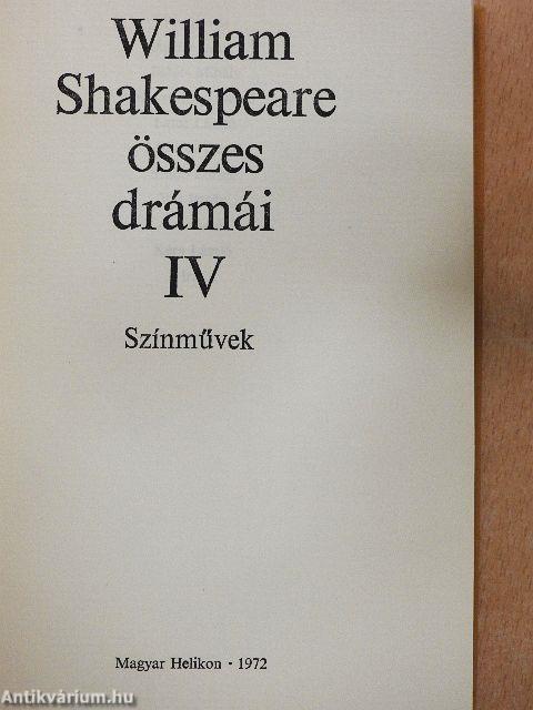 Shakespeare összes drámái IV.