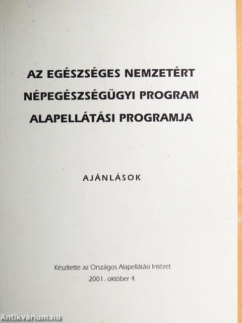 Az Egészséges Nemzetért Népegészségügyi Program alapellátási programja