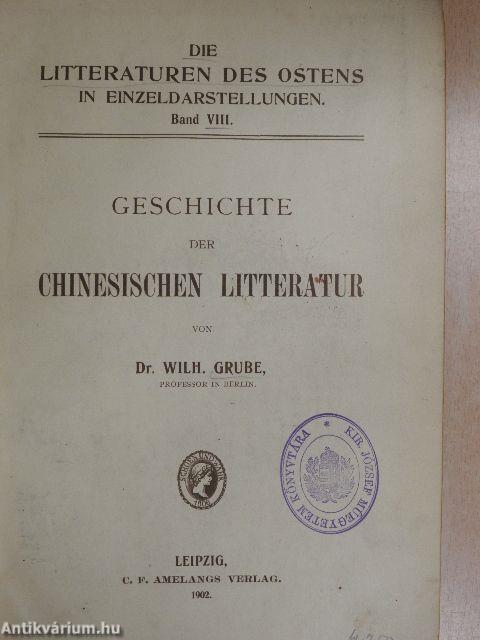 Geschichte der Chinesischen Litteratur