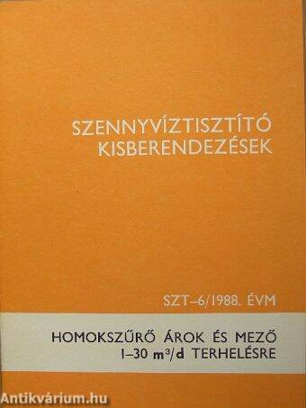 Homokszűrő árok és mező I-30 m3/d terhelésre