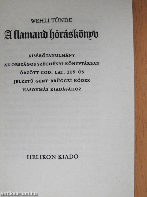 A flamand hóráskönyv/Kísérőtanulmány (minikönyv)