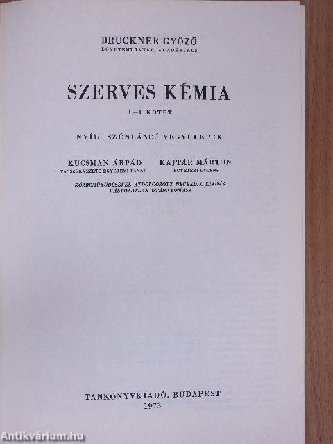 Szerves kémia I/1. (töredék)